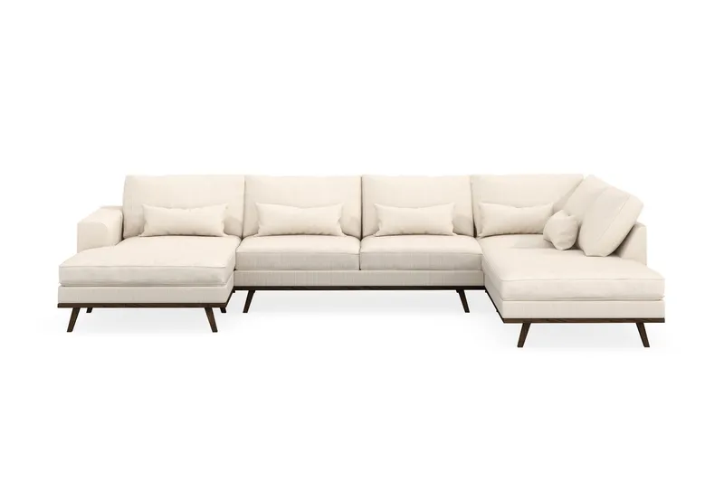 Copenhagen 5-sits Högervänd U-formad Soffa med Divan och Schäslong i Manchester - Beige (Art.nr 1729857) — Scandinavian Choice