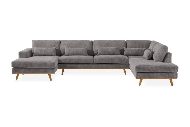 Copenhagen 5-sits Högervänd U-formad Soffa med Divan och Schäslong i Manchester - Mörkgrå (Art.nr 708677) — Scandinavian Choice