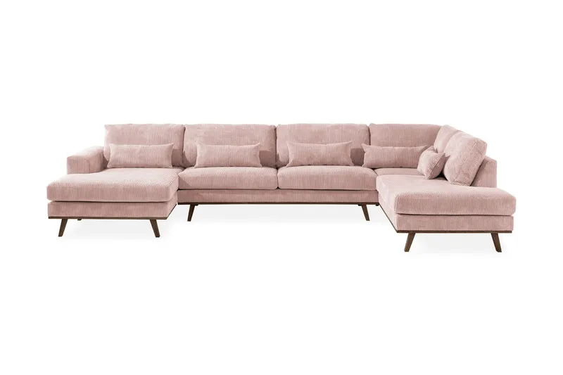 Copenhagen 5-sits Högervänd U-formad Soffa med Divan och Schäslong i Manchester - Rosa (Art.nr 1705175) — Scandinavian Choice