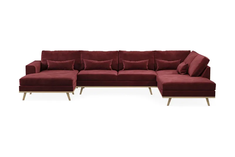 Copenhagen 5-sits Högervänd U-formad Soffa med Divan och Schäslong i Sammet - Lila (Art.nr 1704948) — Scandinavian Choice