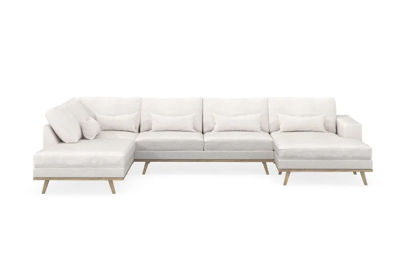 Copenhagen 5-sits Vänstervänd U-formad Soffa med Divan och Schäslong i Bouclé - Vit (Art.nr 1729807) — Scandinavian Choice