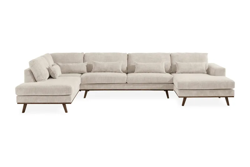 Copenhagen 5-sits Vänstervänd U-formad Soffa med Divan och Schäslong i Manchester - Beige (Art.nr 1704966) — Scandinavian Choice