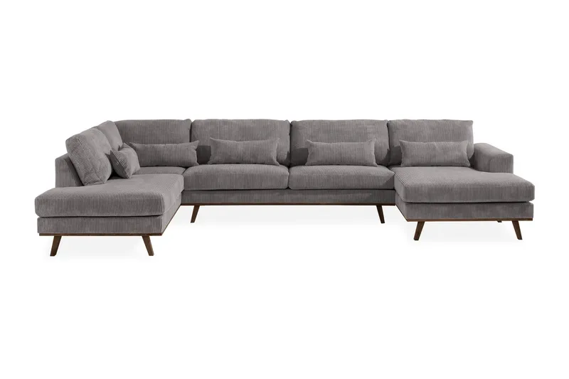Copenhagen 5-sits Vänstervänd U-formad Soffa med Divan och Schäslong i Manchester - Mörkgrå (Art.nr 1705270) — Scandinavian Choice