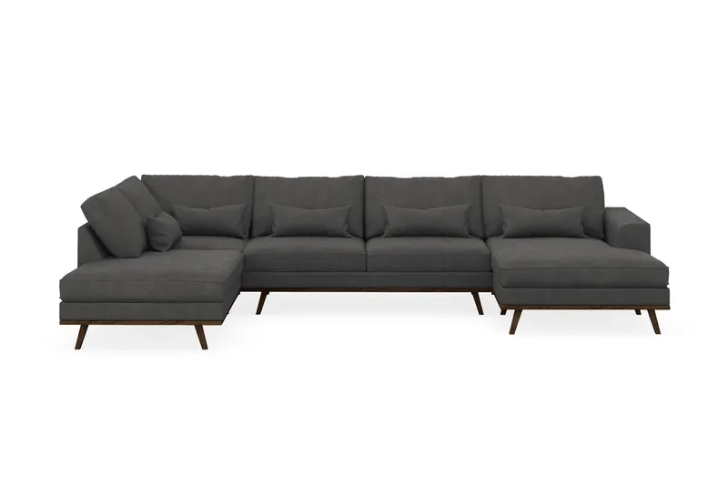 Copenhagen 5-sits Vänstervänd U-formad Soffa med Divan och Schäslong i Manchester - Mörkgrå (Art.nr 1729764) — Scandinavian Choice