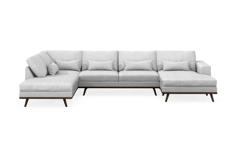 Copenhagen 5-sits Vänstervänd U-formad Soffa med Divan och Schäslong i Tyg - Ljusgrå (Art.nr 1704912) — Scandinavian Choice