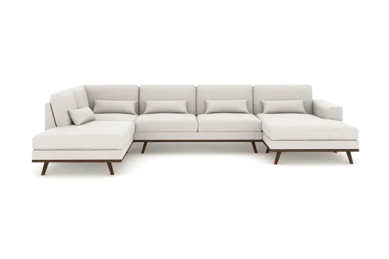 Copenhagen 5-sits Vänstervänd U-formad Soffa med Divan och Schäslong i Tyg - Ljusgrå (Art.nr 1705361) — Scandinavian Choice