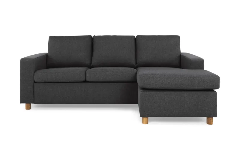 Crazy 3-sits Vändbar L-formad Divansoffa i Tyg - Antracit (Art.nr 139157) — Antracit