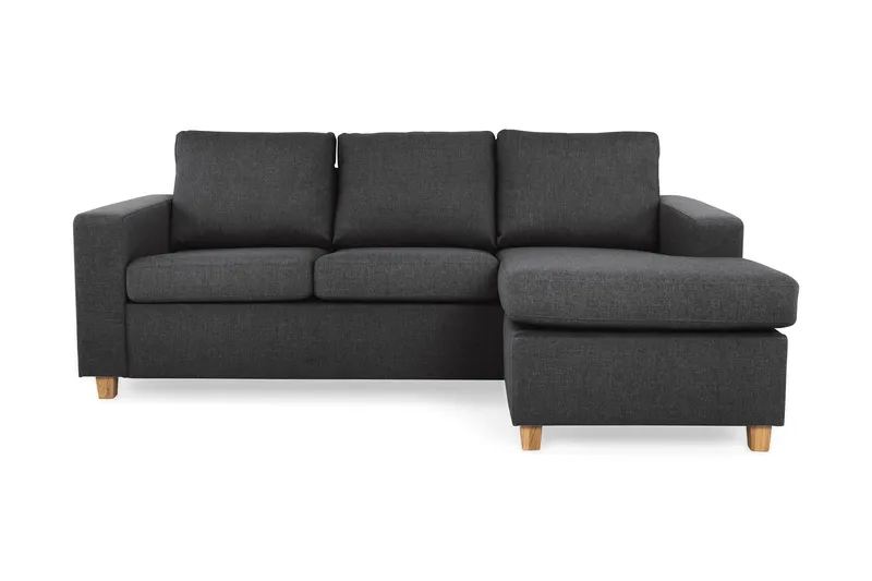 Crazy 3-sits Vändbar L-formad Divansoffa i Tyg - Antracit (Art.nr 155438) — Antracit