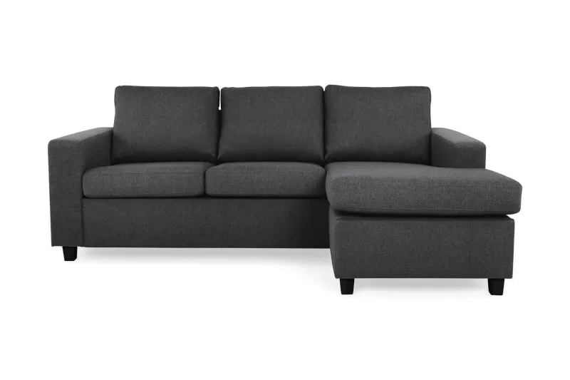 Crazy 3-sits Vändbar L-formad Divansoffa i Tyg - Antracit (Art.nr 155439) — Antracit