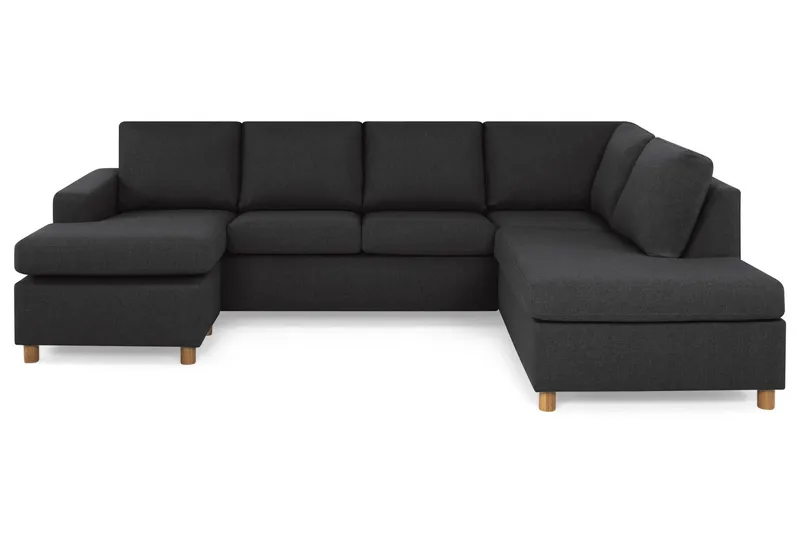 Crazy 4-sits Högervänd U-formad Large Soffa med Divan och Schäslong i Tyg - Antracit (Art.nr 139171) — Antracit