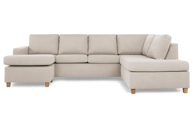 Crazy 4-sits Högervänd U-formad Large Soffa med Divan och Schäslong i Tyg - Beige (Art.nr 155541) — Beige
