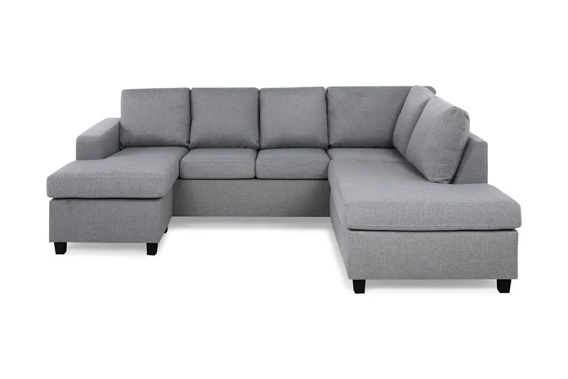 Crazy 4-sits Högervänd U-formad Large Soffa med Divan och Schäslong i Tyg - Grå (Art.nr 155666) — Grå