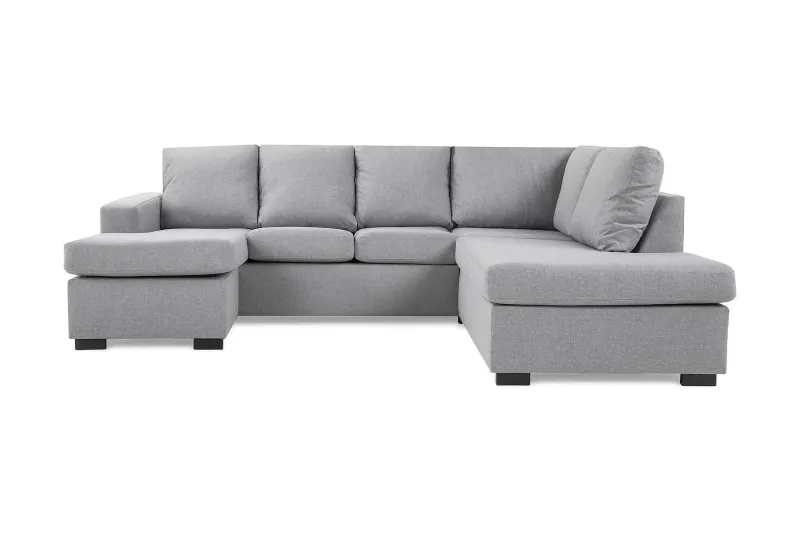 Crazy 4-sits Högervänd U-formad Large Soffa med Divan och Schäslong i Tyg - Grå (Art.nr 1791393) — Grå