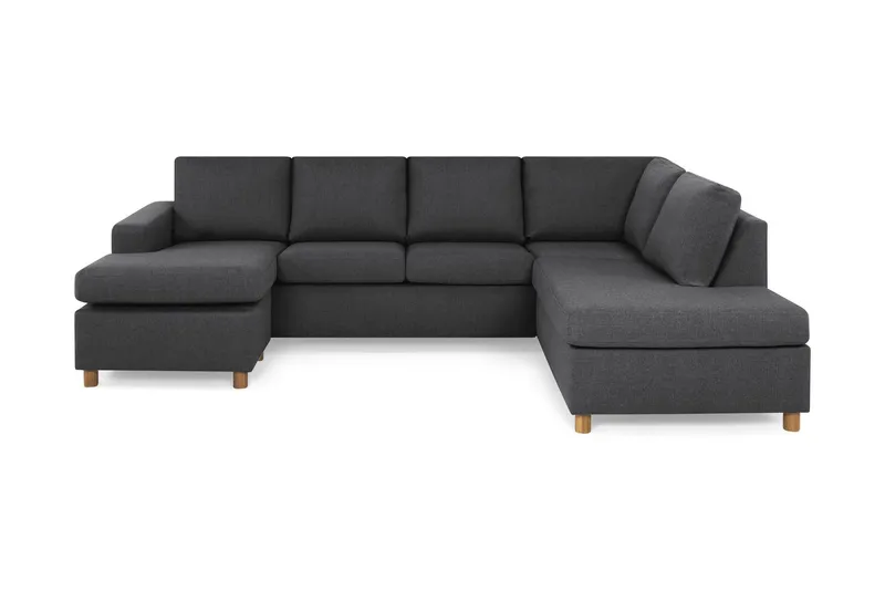 Crazy 4-sits Högervänd U-formad Large Soffa med Divan och Schäslong i Tyg - Mörkgrå (Art.nr 139173) — Mörkgrå