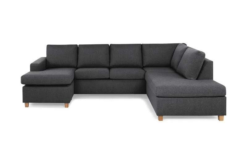 Crazy 4-sits Högervänd U-formad Large Soffa med Divan och Schäslong i Tyg - Mörkgrå (Art.nr 155782) — Mörkgrå