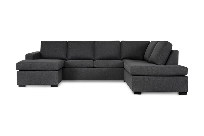 Crazy 4-sits Högervänd U-formad Large Soffa med Divan och Schäslong i Tyg - Mörkgrå (Art.nr 1792052) — Mörkgrå