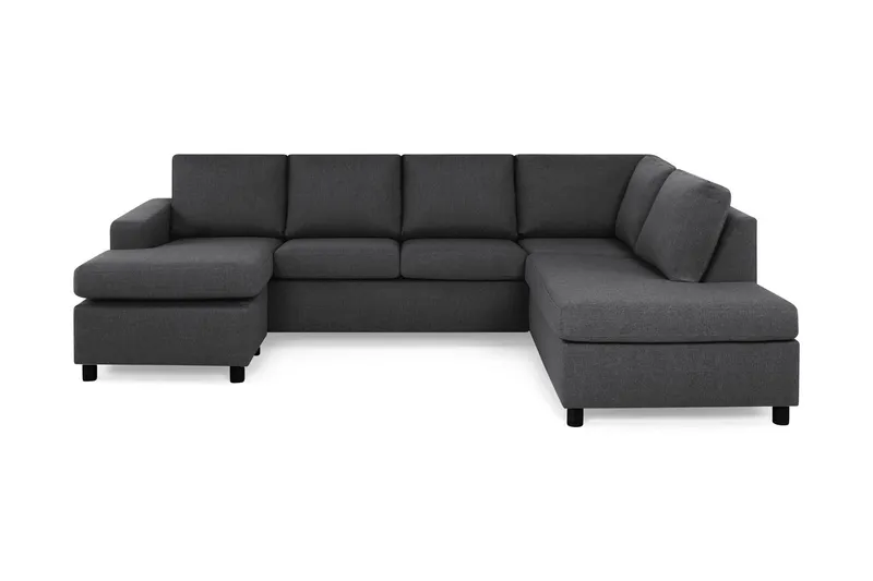 Crazy 4-sits Högervänd U-formad Large Soffa med Divan och Schäslong i Tyg - Mörkgrå (Art.nr 138951) — Mörkgrå