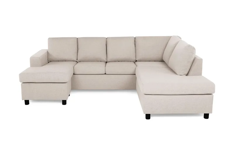Crazy 4-sits Högervänd U-formad Small Soffa med Divan och Schäslong i Tyg - Beige (Art.nr 139571) — Beige