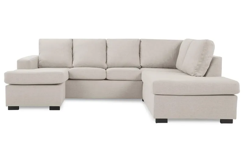 Crazy 4-sits Högervänd U-formad Small Soffa med Divan och Schäslong i Tyg - Beige (Art.nr 1791403) — Beige
