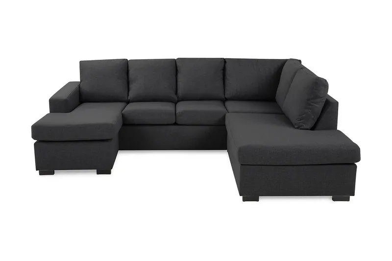 Crazy 4-sits Högervänd U-formad Small Soffa med Divan och Schäslong i Tyg - Mörkgrå (Art.nr 1791397) — Mörkgrå