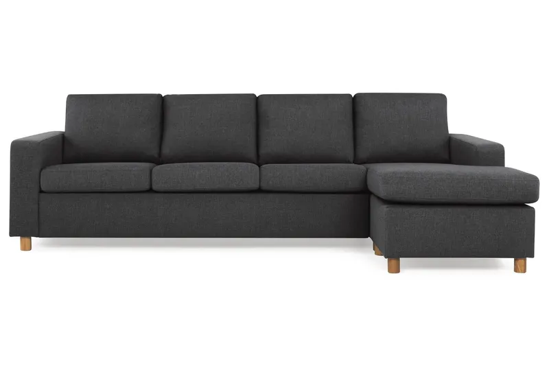 Crazy 4-sits Vändbar L-formad Divansoffa i Tyg - Antracit (Art.nr 139164) — Antracit