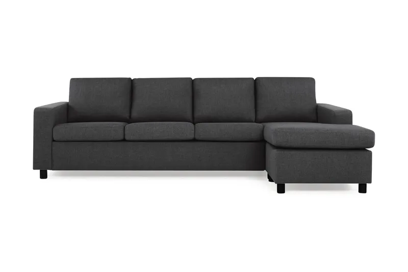 Crazy 4-sits Vändbar L-formad Divansoffa i Tyg - Antracit (Art.nr 139386) — Antracit