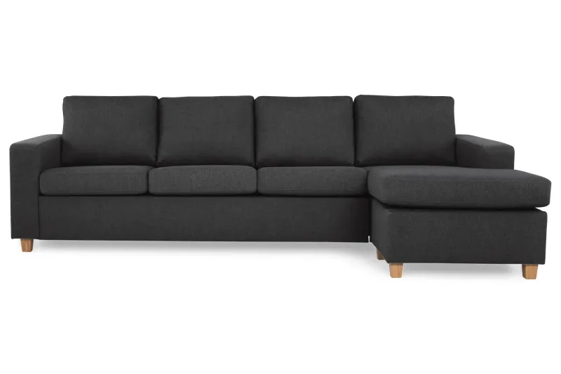 Crazy 4-sits Vändbar L-formad Divansoffa i Tyg - Antracit (Art.nr 155442) — Antracit
