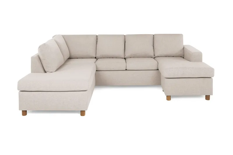 Crazy 4-sits Vänstervänd U-formad Large Soffa med Divan och Schäslong i Tyg - Beige (Art.nr 139134) — Beige