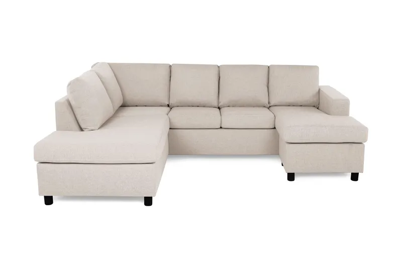 Crazy 4-sits Vänstervänd U-formad Large Soffa med Divan och Schäslong i Tyg - Beige (Art.nr 139578) — Beige