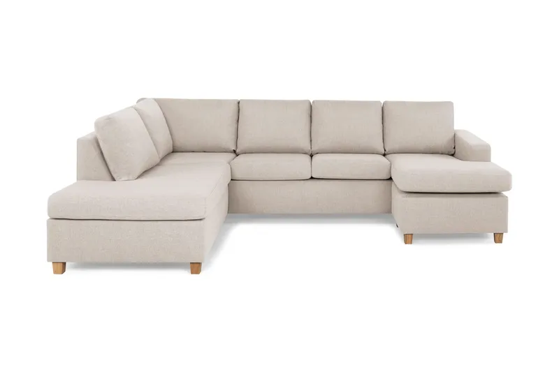 Crazy 4-sits Vänstervänd U-formad Large Soffa med Divan och Schäslong i Tyg - Beige (Art.nr 155543) — Beige