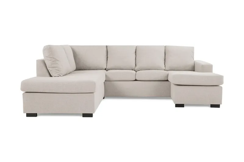 Crazy 4-sits Vänstervänd U-formad Large Soffa med Divan och Schäslong i Tyg - Beige (Art.nr 1791386) — Beige