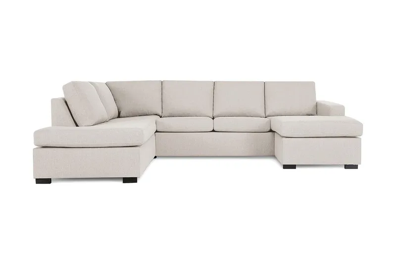 Crazy 4-sits Vänstervänd U-formad Large Soffa med Divan och Schäslong i Tyg - Beige (Art.nr 1792206) — Beige