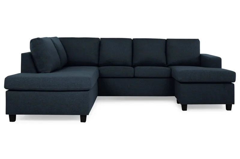 Crazy 4-sits Vänstervänd U-formad Large Soffa med Divan och Schäslong i Tyg - Blå (Art.nr 155733) — Blå