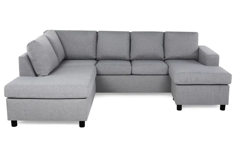 Crazy 4-sits Vänstervänd U-formad Large Soffa med Divan och Schäslong i Tyg - Grå (Art.nr 139136) — Grå