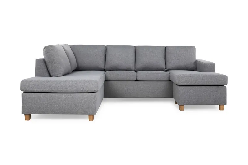 Crazy 4-sits Vänstervänd U-formad Large Soffa med Divan och Schäslong i Tyg - Grå (Art.nr 155673) — Grå
