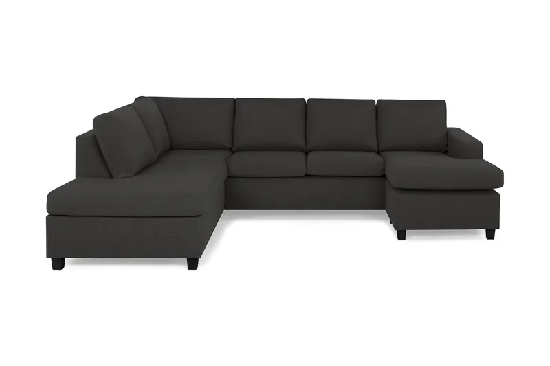 Crazy 4-sits Vänstervänd U-formad Large Soffa med Divan och Schäslong i Tyg - Mörkgrå (Art.nr 155785) — Mörkgrå