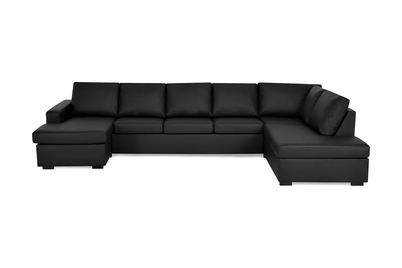 Crazy 5-sits Högervänd U-formad X-Large Soffa med Divan och Schäslong i Konstläder - Svart (Art.nr 1791214) — Svart
