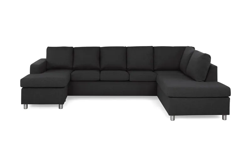 Crazy 5-sits Högervänd U-formad X-Large Soffa med Divan och Schäslong i Tyg - Antracit (Art.nr 139146) — Basic Home