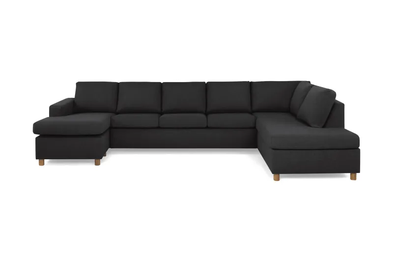 Crazy 5-sits Högervänd U-formad X-Large Soffa med Divan och Schäslong i Tyg - Antracit (Art.nr 139272) — Basic Home