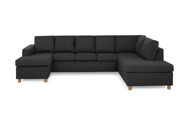 Crazy 5-sits Högervänd U-formad X-Large Soffa med Divan och Schäslong i Tyg - Antracit (Art.nr 139368) — Basic Home