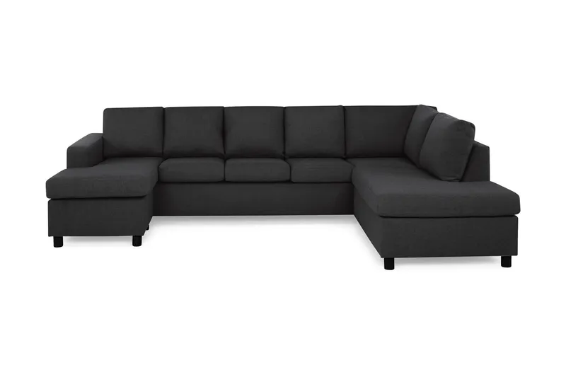Crazy 5-sits Högervänd U-formad X-Large Soffa med Divan och Schäslong i Tyg - Antracit (Art.nr 139590) — Basic Home