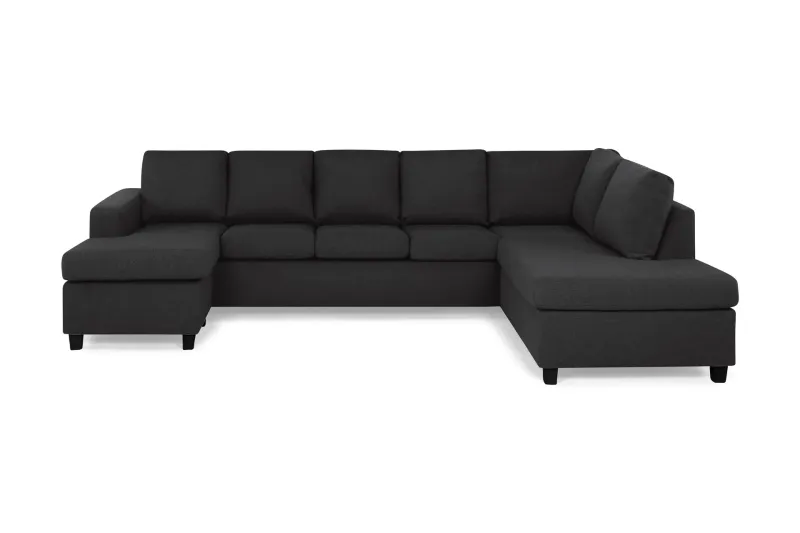 Crazy 5-sits Högervänd U-formad X-Large Soffa med Divan och Schäslong i Tyg - Antracit (Art.nr 155489) — Basic Home