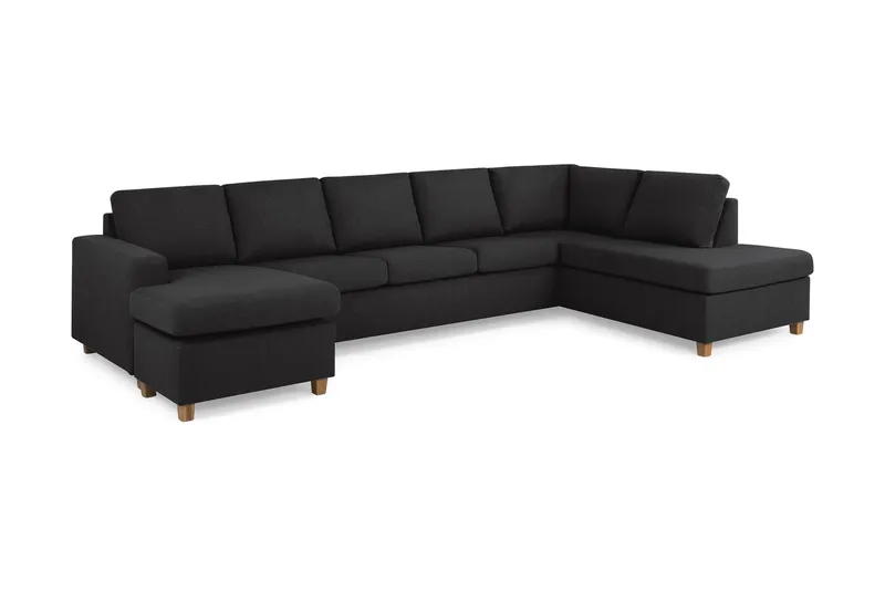 Crazy 5-sits Högervänd U-formad X-Large Soffa med Divan och Schäslong i Tyg - Antracit (Art.nr 155492) — Basic Home