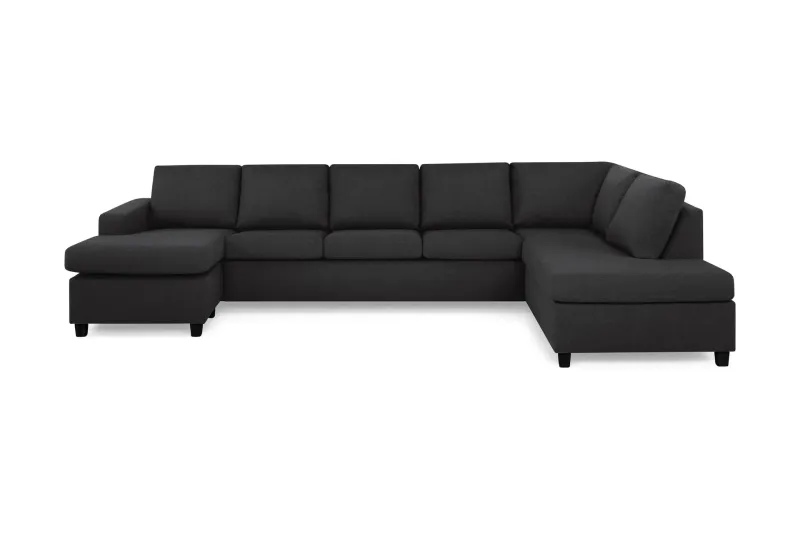 Crazy 5-sits Högervänd U-formad X-Large Soffa med Divan och Schäslong i Tyg - Antracit (Art.nr 155493) — Basic Home