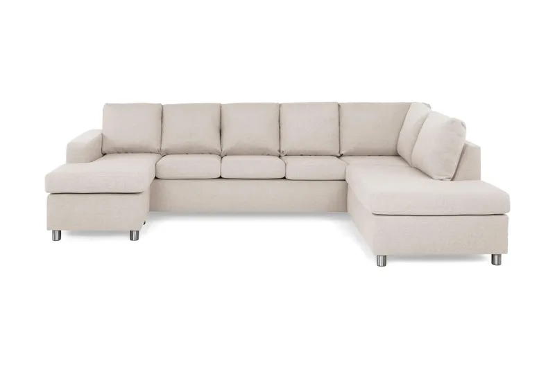 Crazy 5-sits Högervänd U-formad X-Large Soffa med Divan och Schäslong i Tyg - Beige (Art.nr 139369) — Beige