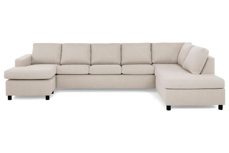 Crazy 5-sits Högervänd U-formad X-Large Soffa med Divan och Schäslong i Tyg - Beige (Art.nr 139495) — Beige