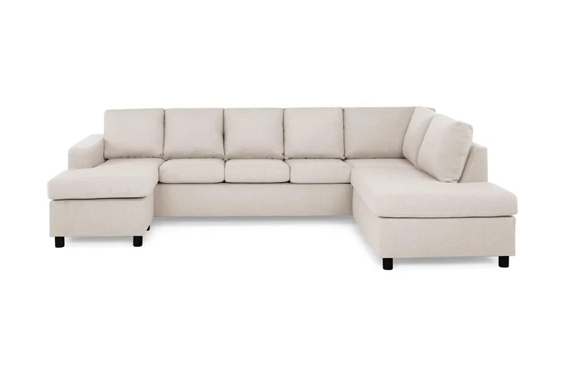Crazy 5-sits Högervänd U-formad X-Large Soffa med Divan och Schäslong i Tyg - Beige (Art.nr 139591) — Beige