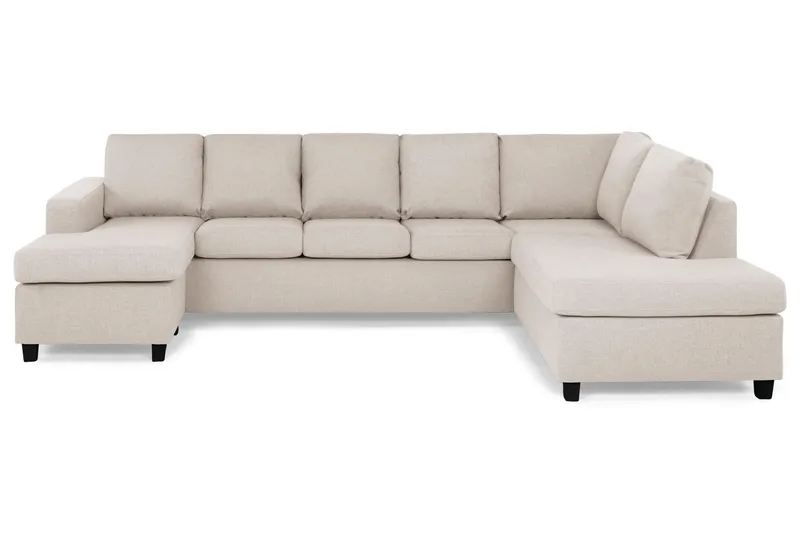 Crazy 5-sits Högervänd U-formad X-Large Soffa med Divan och Schäslong i Tyg - Beige (Art.nr 155546) — Beige