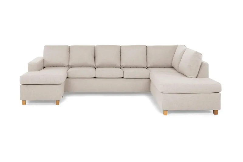 Crazy 5-sits Högervänd U-formad X-Large Soffa med Divan och Schäslong i Tyg - Beige (Art.nr 155547) — Beige