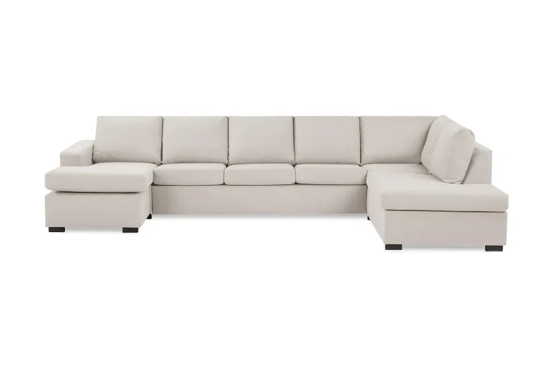 Crazy 5-sits Högervänd U-formad X-Large Soffa med Divan och Schäslong i Tyg - Beige (Art.nr 1791341) — Beige